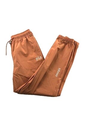 Young LA Athletic Track Pants Mens Medium Windbreaker Orange Joggers Drawstring